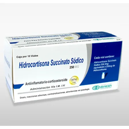 HIDROCORTISONA 250 MG CAJA X 10 AMPOLLAS - Ecofarma